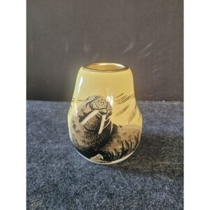 Matthew Adams Walrus Hand Painted Votive Holder Alaskan Inuit Eskimo, 183A